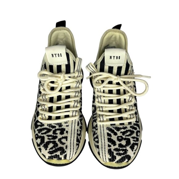 Womens Steve Madden Maxima Leopard Shoes Sneakers Womens Size 8 Black White - Picture 2 of 5